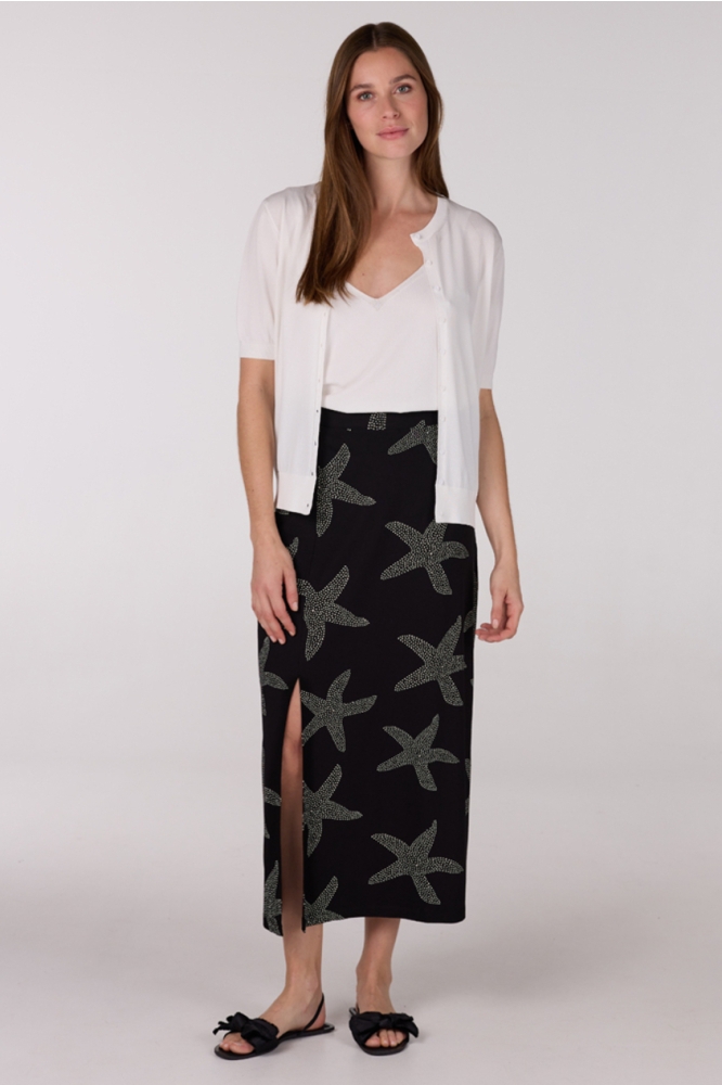 FENJA HS25 ROK VSF 690 LONG WITH SLIT 000985 BLACK OFF WHITE